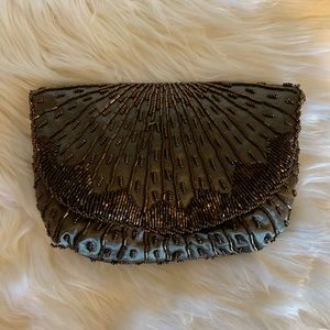 NWT Beautiful Beaded Brown Bag